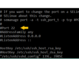 изменение порта ssh
